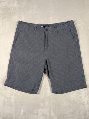 TravisMathew Shorts Mens 34 Gray Stripe Stretch Golf Performance Chino